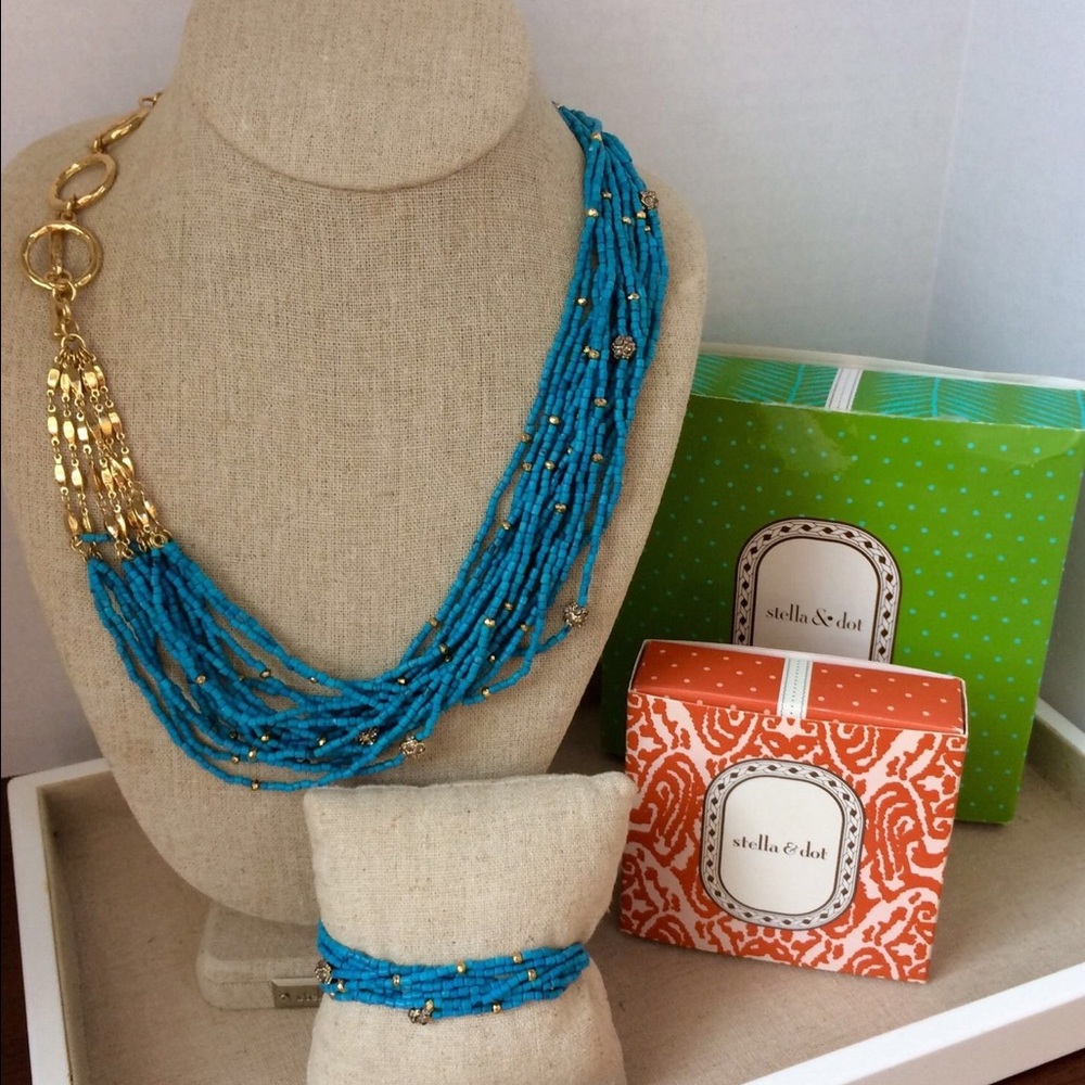 ⚠️RARE⚠️ Stella&Dot Turquoise CALLIAH Set